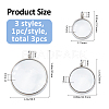 3Pcs 3 Styles Glass Pendants STAS-FH0002-47-2