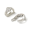 Brass Micro Pave Clear Cubic Zirconia Fold Over Clasps KK-C107-11P-2