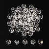 Electroplate Transparent Colours Rainbow with Glitter Powder Glass Seed Beads SEED-T007-04B-1