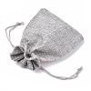Polyester Imitation Burlap Packing Pouches Drawstring Bags X-ABAG-R004-14x10cm-11-2