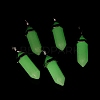 Luminous/Glow Bullet Glass Pointed Pendants GLAA-K058-01P-02-2