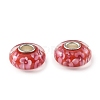 Lampwork & Brass Core European Beads LAMP-P019-01P-16-1