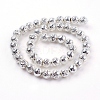 Electroplated Natural Lava Rock Bead Strands G-E429-01-8mm-2