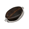 Natural Agate(Dyed & Heated) Oval Links Connector Charms G-P614-06P-06-2