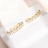 Brass Pave Cubic Zirconia Stud Crawler Earrings KK-CBAA351-07G-3