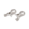 Rhodium Plated 925 Sterling Silver Interlocking Clasps STER-G038-12P-2