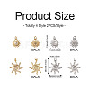 8Pcs 4 Style Brass Micro Pave Clear Cubic Zirconia Pendants FIND-TA0001-74-11