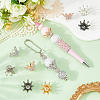 10Pcs 5 Colors Alloy Rhinestone Crown Beads FIND-PA0001-33-4