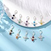 10Pcs 10 Styles Angel Natural & Synthetic Mixed Gemstone Pendant Decorations HJEW-JM03143-01-1