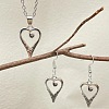 Heart Alloy Pendant Necklaces & Dangle Earrings Sets for Women FS-WGFD789-01-1