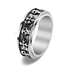 Skull & Cross Titanium Steel Rotating Finger Ring PW-WG79328-03-1