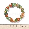 Natural Peacock Agate Bead Stretch Bracelets G-P570-01J-5