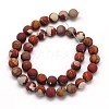 Frosted Round Natural Red Picture Jasper Beads Strands G-N0166-70-10mm-3