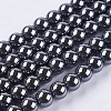 Non-Magnetic Synthetic Hematite Beads Strands G-H1623-6mm-1-1
