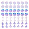 100Pcs 4 Styles Baking Paint Transparent Glass Bead Caps DGLA-TA0001-50-2