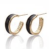 Alloy Enamel Stud Earrings EJEW-N012-24G-1