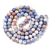 Ombre Effect Dyed Crackle Glass Round Beads Strands GLAA-T031-10mm-01B-2
