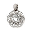 925 Sterling Silver  Moissanite Rhinestone Flower Charms STER-D308-01A-P-1