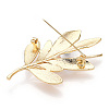Natural Pearl Leaf Brooches for Women JEWB-N001-11G-3