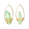 Electroplated Natural Quartz Wire Wrapped Earrings for Girl Women EJEW-JE04647-02-3