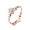 Natural Quartz Crystal Chips Finger Ring RJEW-L082-03RG-02-2