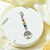 Alloy Heart/Flat Round with Tree of Life Pendant Decorations HJEW-JM01383-4