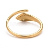 Ion Plating(IP) 304 Stainless Steel Snake Wrap Open Cuff Ring with Rhinestone for Women RJEW-E062-B02-02G-3