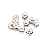 Rondelle Brass Rhinestone Spacer Beads FS-WG29681-63-1