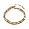 304 Stainless Steel Curb Chain Bracelets for Women BJEW-Z143-21G-4