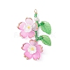 Glass Seed Beaded Flower Pendants PALLOY-MZ00989-3