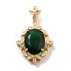 Rack Plating Brass Micro Pave Green Cubic Zirconia Pendants KK-D070-08G-2