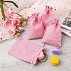 Polyester Imitation Burlap Packing Pouches Drawstring Bags ABAG-R004-14x10cm-04-6