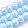 Electroplate Glass Beads Strands EGLA-S174-13B-1