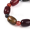 Natural Agate Bead Stretch Bracelets G-P570-01F-6