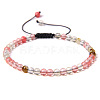 Adjustable Women's Watermelon Stone Glass Beaded Bracelet CN3407-1-1