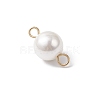 Shell Pearl Round Connector Charms PALLOY-JF04477-01-4