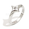316L Surgical Stainless Steel with Clear Cubic Zirconia Finger Rings WGD89A7-06-1