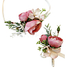 CRASPIRE 2Pcs 2 Style Silk Imitation Rose Corsage Boutonniere AJEW-CP0001-60-1