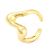 Brass Wave Open Cuff Rings RJEW-Q781-07G-1