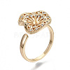 Brass Micro Pave Clear Cubic Zirconia Peg Bails Cuff Finger Ring Settings X-KK-S354-284-NF-4