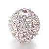CZ Jewelry Brass Micro Pave Cubic Zirconia Round Beads ZIRC-M024-06P-1