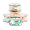 5 Rolls 5 Colors Segment Dyed Macrame Cotton Cord OCOR-TA0004-05D-1