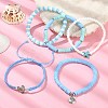 5Pcs 5 Style Polymer Clay Heishi Surfer Stretch Bracelets Set BJEW-TA00370-2