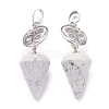 Natural Howlite Pendants G-O194-21-2