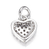 Brass Micro Pave Cubic Zirconia Charms ZIRC-P060-41-3