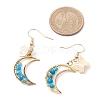 3 Pairs 3 Styles Butterfly & Moon 304 Stainless Steel Dangle Earrings EJEW-TA00415-3