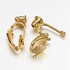 Brass Clip-on Earring Converters Findings X-KK-Q115-G-NF-2