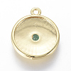 Golden Plated Brass Micro Pave Cubic Zirconia Pendants KK-F807-13-G-3