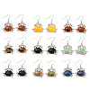 Natural & Synthetic Mixed Gemstone Crab Dangle Earrings G-Z033-13P-1