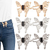 HOBBIESAY 6Pcs 3 Colors Butterfly Alloy Adjustable Jean Button Pins FIND-HY0003-17-1